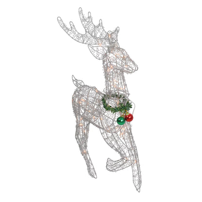 Lighted Prancing Reindeer Christmas Outdoor Decoration - 25.5" - Clear Lights Pet's Supplies |