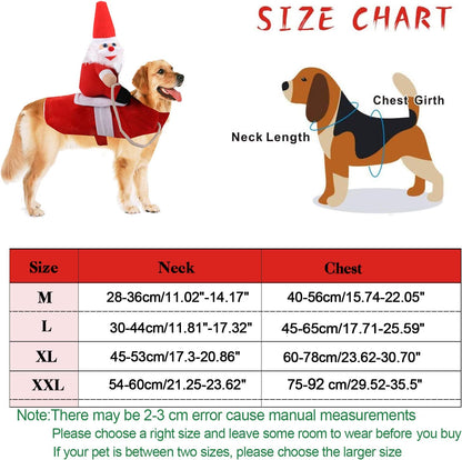 Clearance Christmas Dog Costume Funny Dog Christmas Santa Claus Costume Riding on Dog Pet Cat Christmas Holiday Outfit Pet Christmas Clothes Dressing up for Halloween Christmas Party(Large) Pet's Supplies |