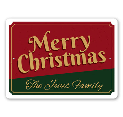 Vintage Merry Christmas Sign