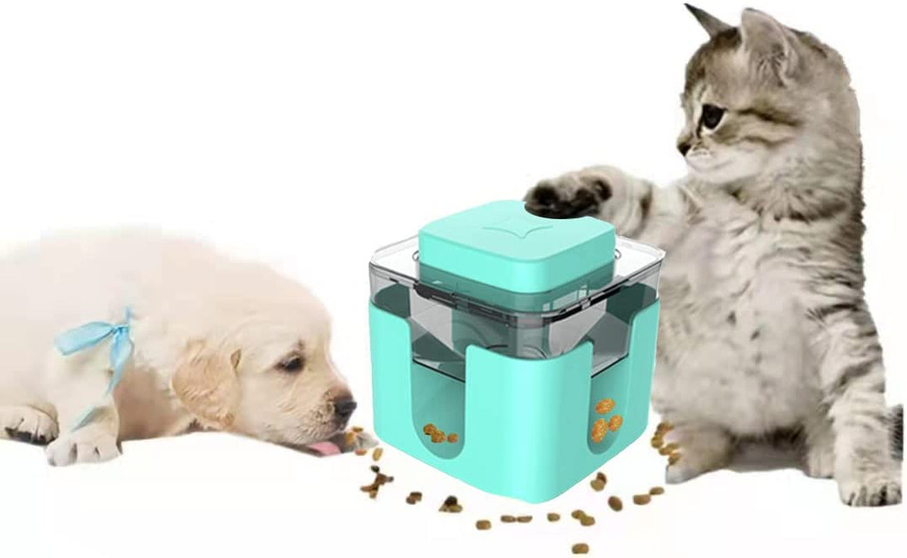 Automatic Pet Feeder.Dog Feeder Treat Toys.Funny Dog and Cat Toy.Boosts Pet Brain Function.Pets Food Catapult Feeder (Blue) 6.9*6.8*6.6Inch Pet's Supplies |