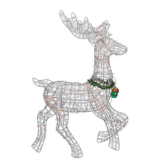 Lighted Prancing Reindeer Christmas Outdoor Decoration - 25.5" - Clear Lights Pet's Supplies |