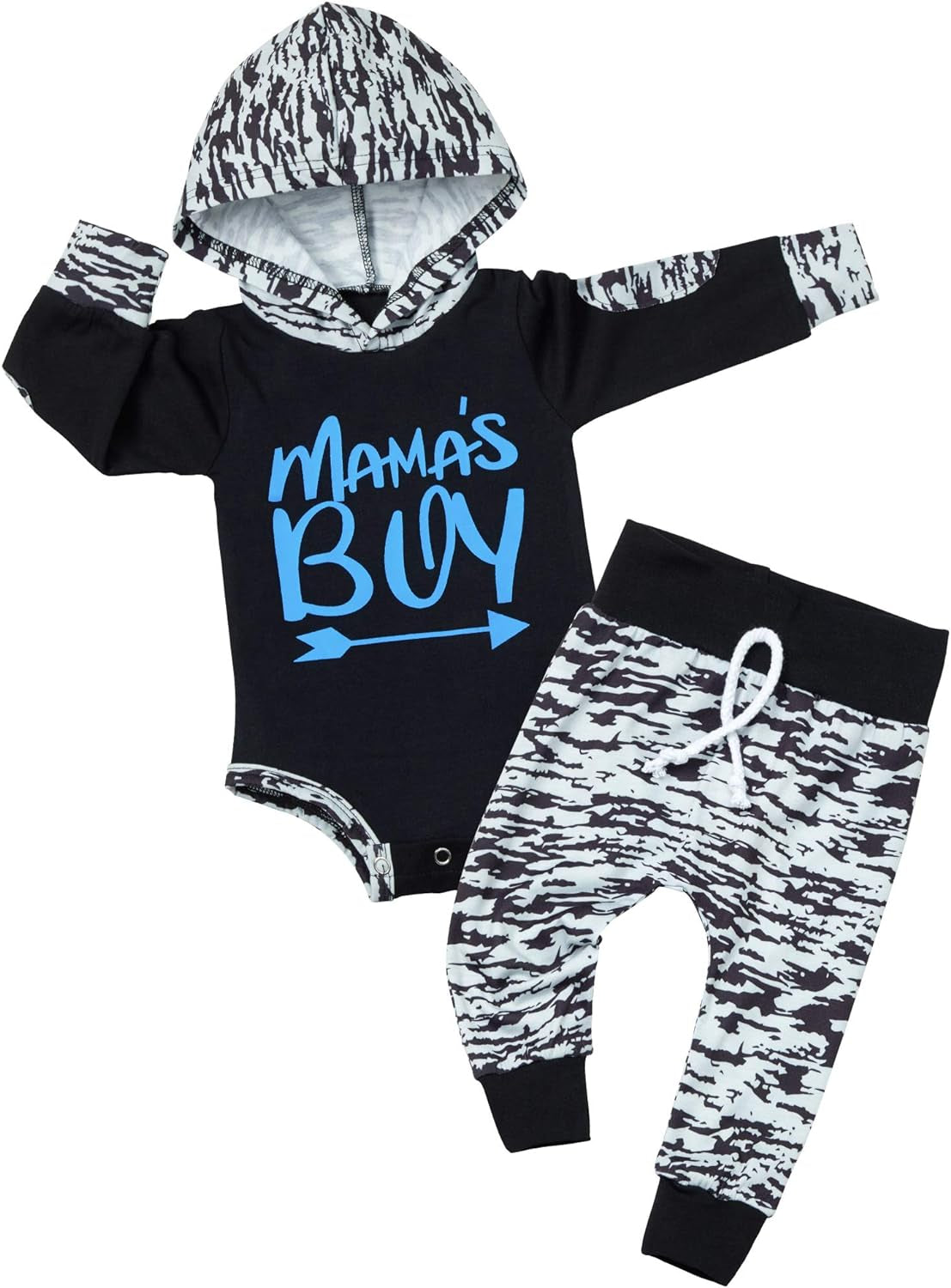 Newborn Baby Boy Clothes Plaid Letter Print Long Sleeve Hoodies + Long Pants 2PCS Fall Winter Outfits Set