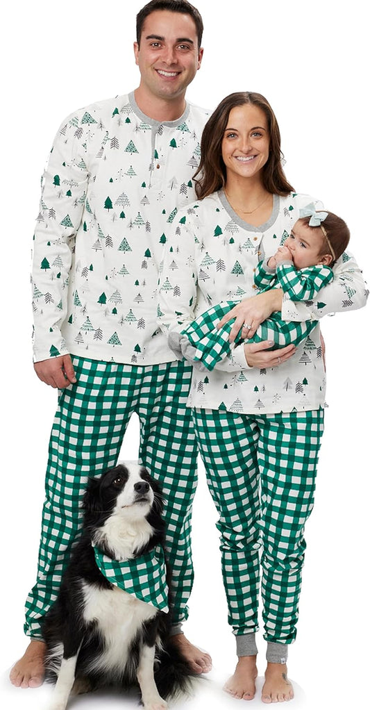 Family Matching Holiday Pajamas Organic Cotton for Men, Women, Kids, Toddlers, Baby Boys, Girls, Unisex Pets