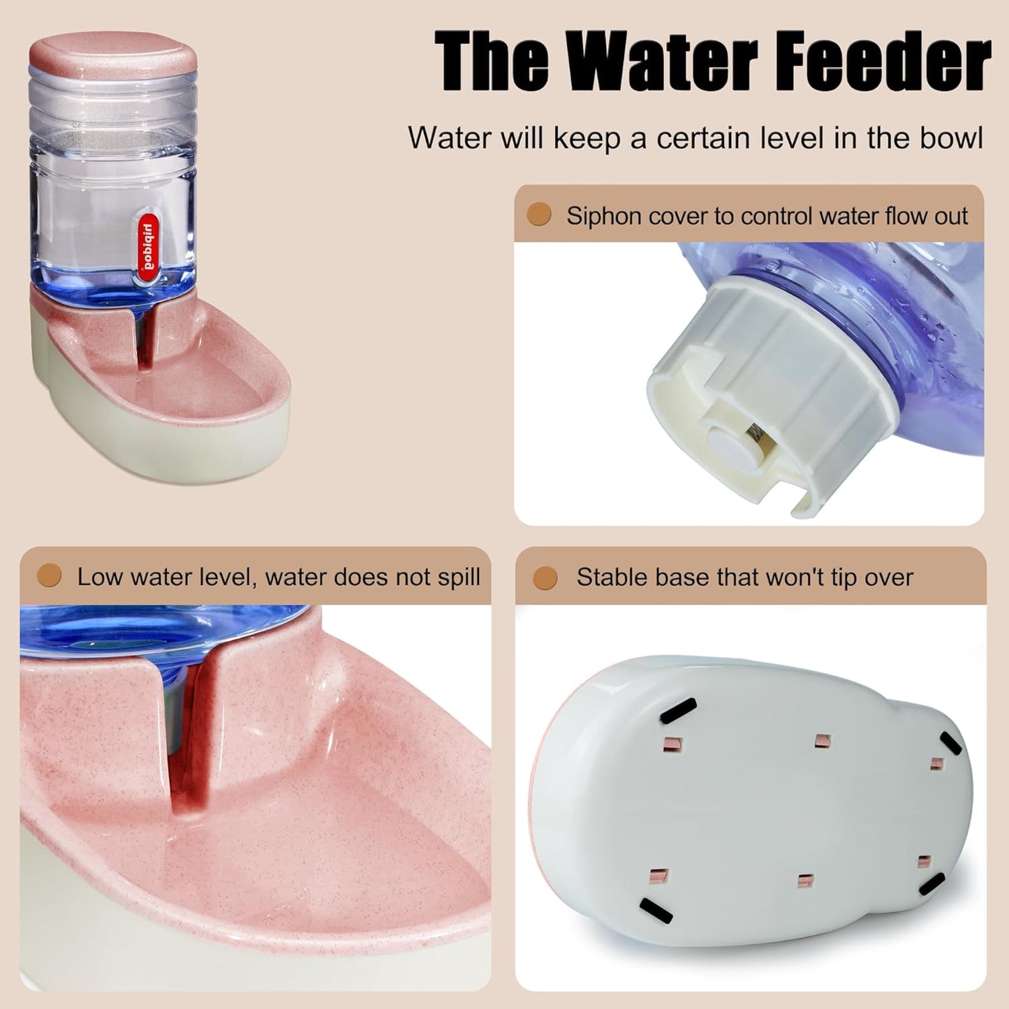 Automatic Pet Feeder Small&Medium Pets Automatic Food Feeder and Waterer Set 3.8L, Travel Supply Feeder and Water Dispenser for Dogs Cats Pets Animals Pet's Supplies |