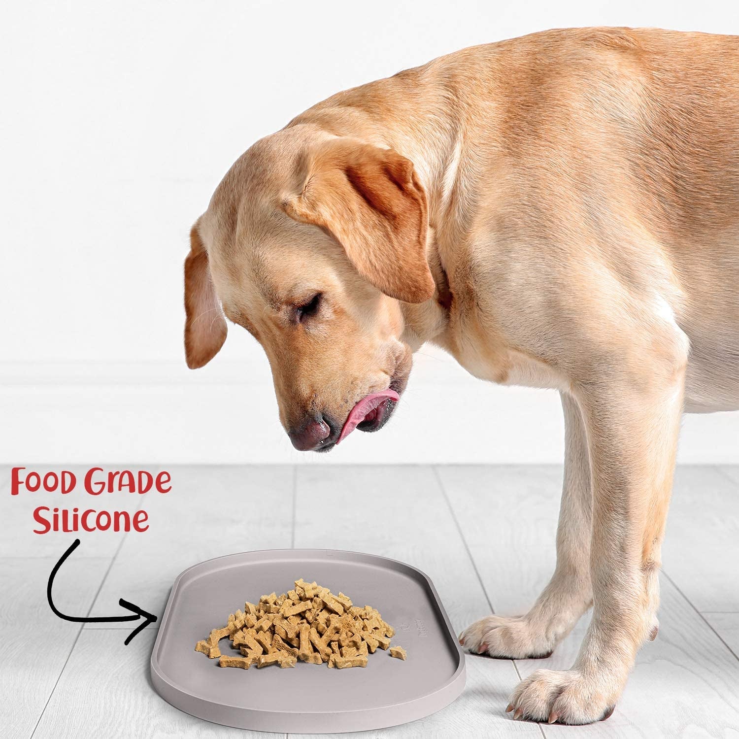 Dog Food Mat - Waterproof Dog Bowl Mat, Silicone Dog Mat for Food and Water, Pet Food Mat with Edges, Nonslip Dog Feeding Mat, Dog Food Mats for Floors (Small, Dove)