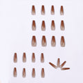 Ice Transparent Color Coffee Long Ballet Wear Manicure Finished Fake Nail Manicure Patch Nail Patch Removable Nail
