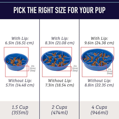 Slow Feeder Dog Bowls - Cup Maze Puzzle Slow Feeder Dog Bowl with 2 Cups - with 7.5-8 Inch Feeder Holes - Dog Bowl Slow Feeder - Slow Feeding Dog Bowl for Large, Medium & Small Sized Breeds Pet's Supplies |