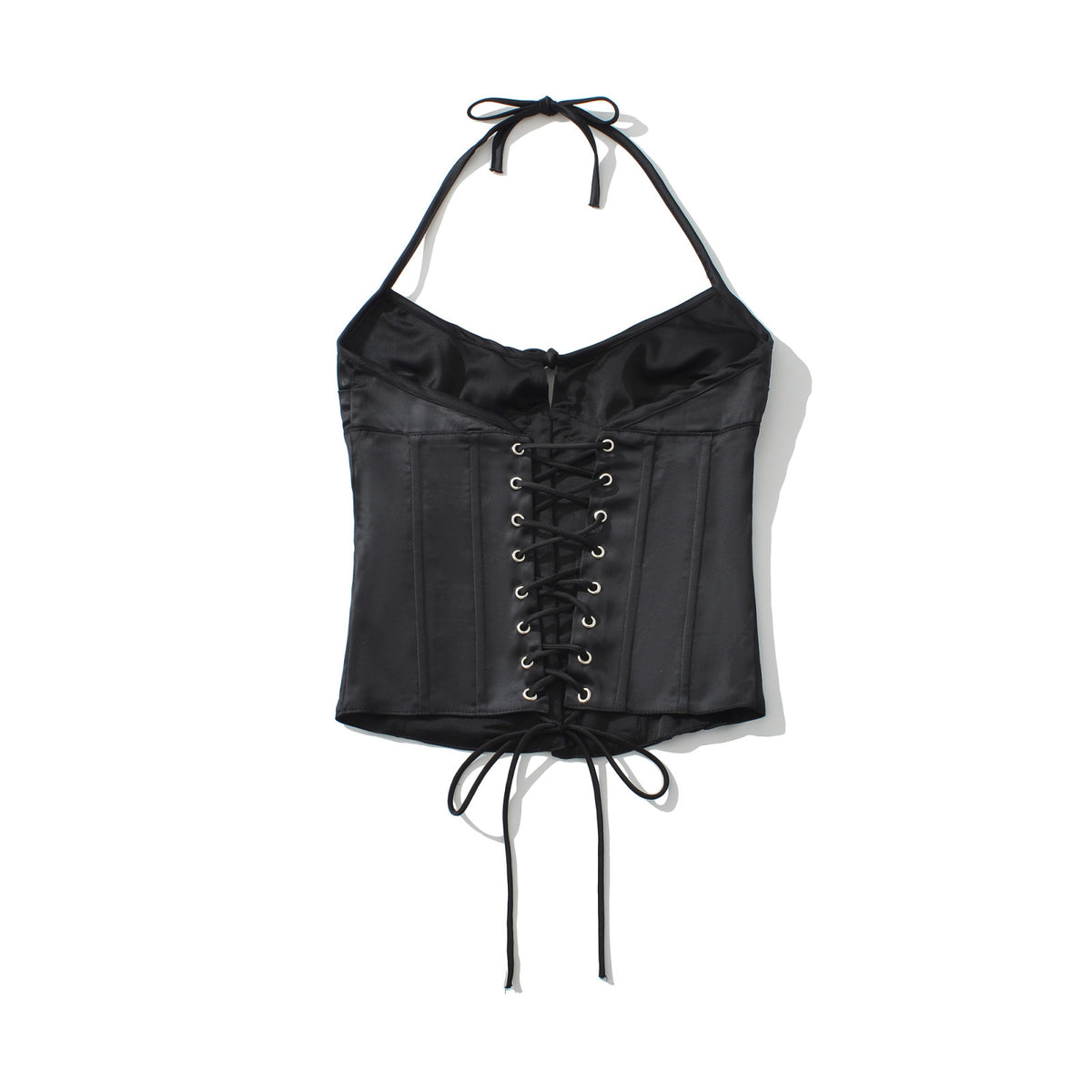 New Women's Fashion Solid Color Satin Boned Adjustable Strap Corset Top