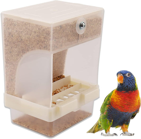 Automatic Bird Feeder - No Mess Birdcage Bird Feeders,Parrot Feeding Bird Feeder Cage Accessories,Suitable for Small and Medium Parrotsand Birds Seed Feeder for (1Pcs)