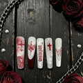 Gothic Butterfly Festival wearing long ladder nail stickers