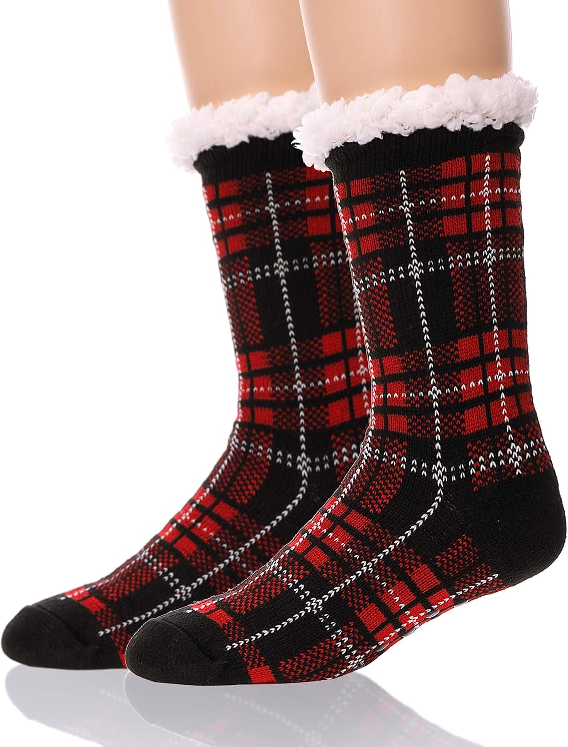 ANTSNAG Womens Slipper Socks Fuzzy Fluffy Cabin Cozy Winter Thick Warm Comfy Fleece Soft Grips Christmas Socks