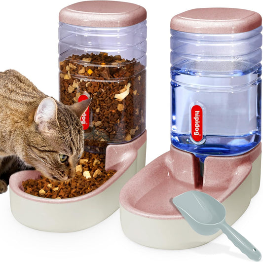 Automatic Pet Feeder Small&Medium Pets Automatic Food Feeder and Waterer Set 3.8L, Travel Supply Feeder and Water Dispenser for Dogs Cats Pets Animals Pet's Supplies |