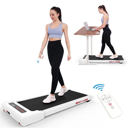 Walking Pad Treadmill under Desk, White 2.25HP Portable Mini Treadmill W/ Remote Control Pet's Supplies |