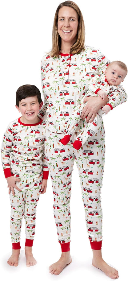 Family Matching Holiday Pajamas Organic Cotton for Men, Women, Kids, Toddlers, Baby Boys, Girls, Unisex Pets