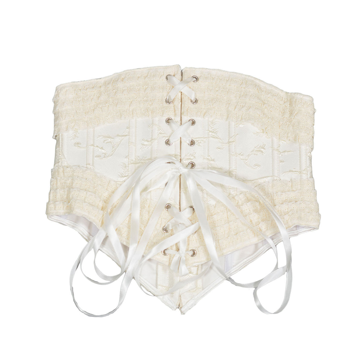 Milky white 5 button fishbone corset European and American corset outer wear court belly belt