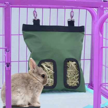 Rabbit Hay Feeder Bag, Guinea Pig Hay Feeder Storage, Rabbit Hay Bag, Guinea Pig Hayfeeder,Small Animals Hay Feeder Storage，600D Oxfordcloth Fabric (Green) Pet's Supplies |