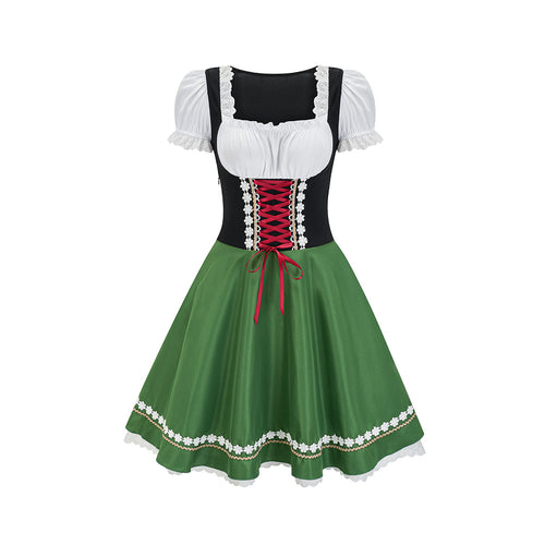Beaded Love Halloween Beer Girl Bodysuit Dress for Women, Sexy Costume with Corset Style, Maid Outfit