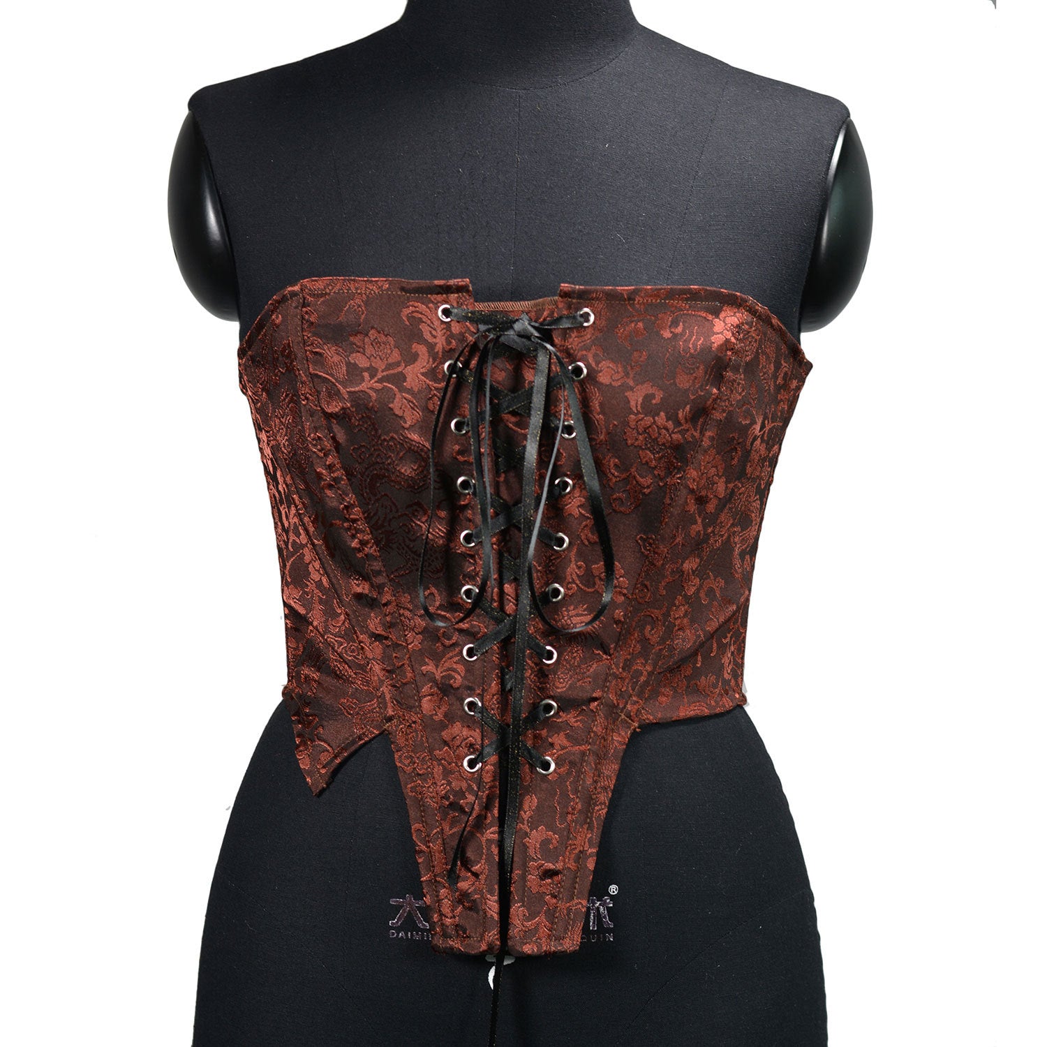 Xiaolong embroidery jacquard strapless front strap corset vest women's top