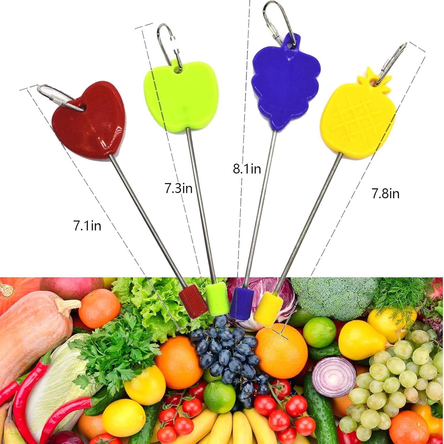 2 Pack Bird Food Holder, Pet Parrot Feeders, Stainless Steel Birds Fruit Vegetable Stick Holders, Foraging Toy, Bird Treat Skewer Pet's Supplies |