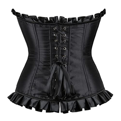 Grebrafan Womens Corsets Floral Lace Overlay Corset Bustier Top