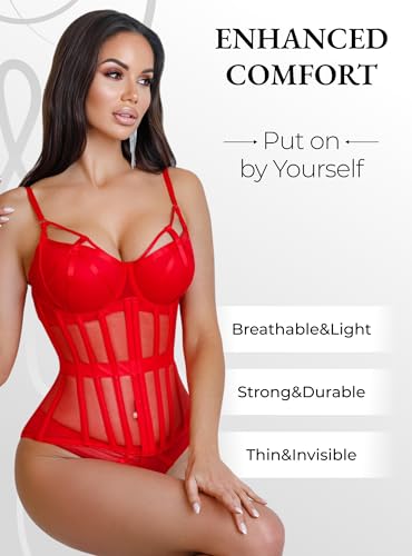 Mesh Corset Waist Trainer for Women - Underbust Corset Lace Up - Waist Cincher Shapewear - Body Shaper
