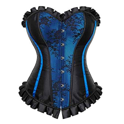 Grebrafan Womens Corsets Floral Lace Overlay Corset Bustier Top