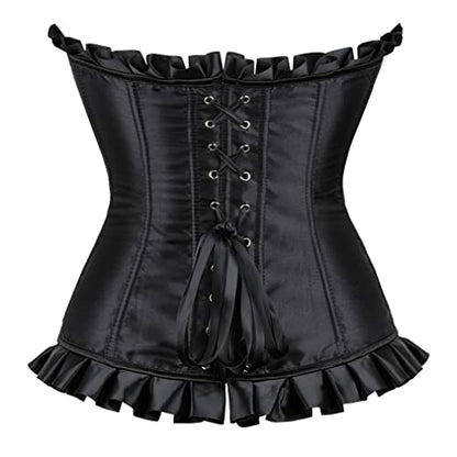 Grebrafan Womens Corsets Floral Lace Overlay Corset Bustier Top