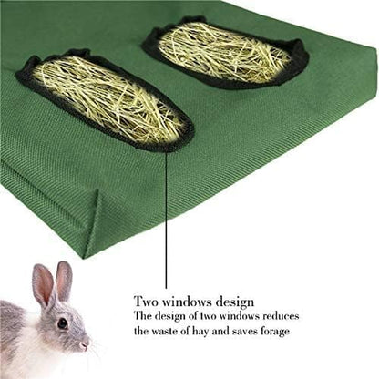 Rabbit Hay Feeder Bag, Guinea Pig Hay Feeder Storage, Rabbit Hay Bag, Guinea Pig Hayfeeder,Small Animals Hay Feeder Storage，600D Oxfordcloth Fabric (Green) Pet's Supplies |