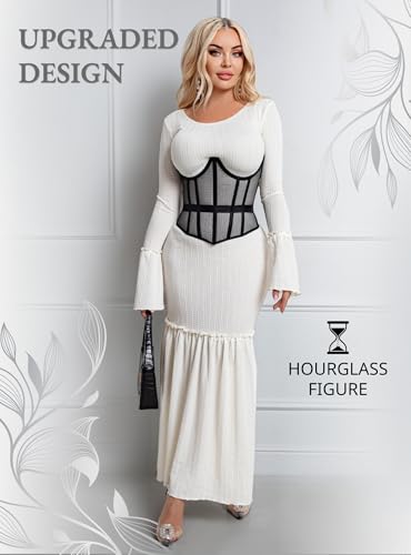 Mesh Corset Waist Trainer for Women - Underbust Corset Lace Up - Waist Cincher Shapewear - Body Shaper