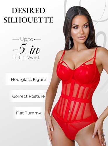 Mesh Corset Waist Trainer for Women - Underbust Corset Lace Up - Waist Cincher Shapewear - Body Shaper