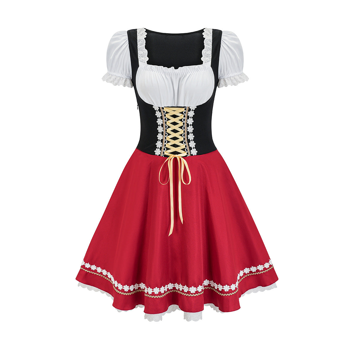 Beaded Love Halloween Beer Girl Bodysuit Dress for Women, Sexy Costume with Corset Style, Maid Outfit