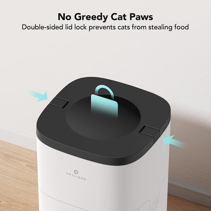 Automatic Cat Feeder, Automatic Cat Food Dispenser with Timer Interactive Voice Recorder, Auto Cat Feeder with 1-4 Meals Control Dry Food, White Opaque Pet's Supplies |