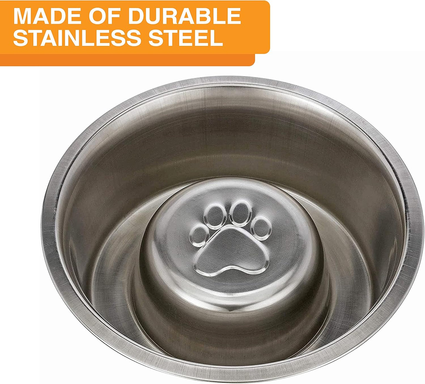 Stainless Steel Slow Feed Bowl for Dogs or Cats - Fits in Neater Feeders and Other Raised Feeders (3 Cup)