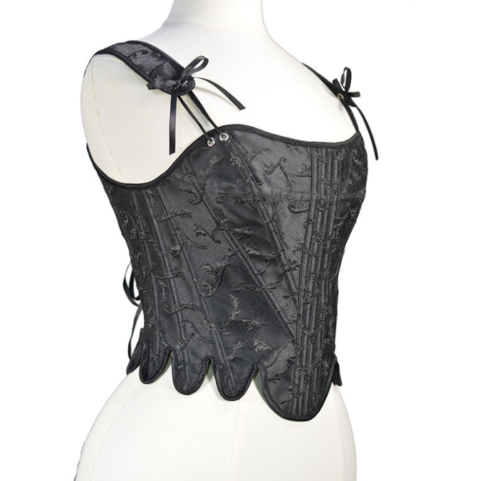 Carved flower petal shaped corset with fishbone