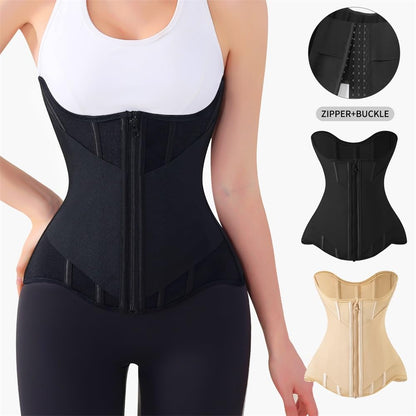 Waist Cincher for Women Shapewear Workout Girdle Tummy Control Shaper Slimming Waist Trainer Corset with Zipper