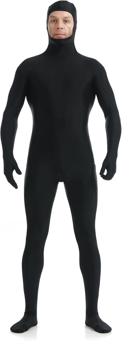 ATHX Men's and Women's Spandex Open Face Bodysuit Costume Adult Stretchy Halloween Cosplay Body Suit Zentai Suit Outfits