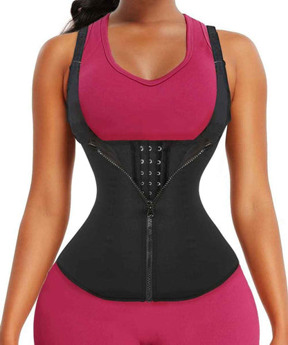 GainKee Clip and Zip Waist Trainer Corset Women Neoprene Worked Out Sweat Vest Body Shaper