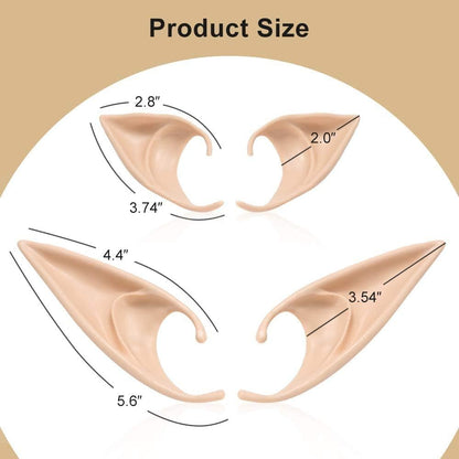 FRESHME Fairy Pixie Elf Ears - Cosplay Soft Pointed Ears Elven Masquerade Vampire Fairy Ears Makeup Costume Accessories