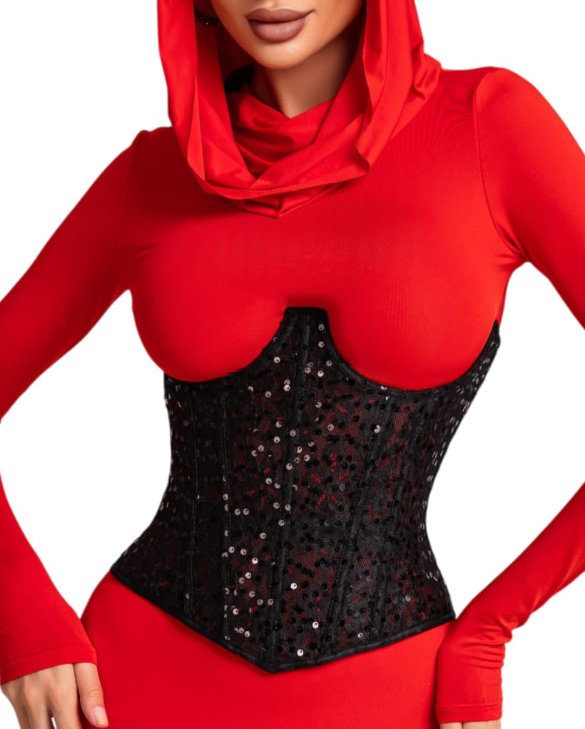 Mesh Corset Waist Trainer for Women - Underbust Corset Lace Up - Waist Cincher Shapewear - Body Shaper