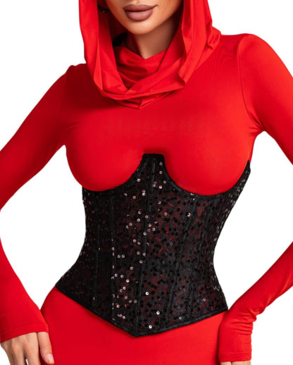 Mesh Corset Waist Trainer for Women - Underbust Corset Lace Up - Waist Cincher Shapewear - Body Shaper