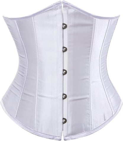 Jutrisujo Corset Underbust Lace up Boned Brocade Waist Training Plus Size