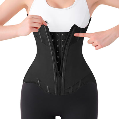Waist Cincher for Women Shapewear Workout Girdle Tummy Control Shaper Slimming Waist Trainer Corset with Zipper