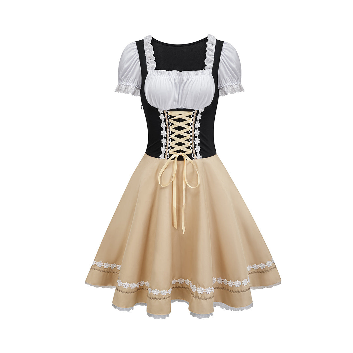 Beaded Love Halloween Beer Girl Bodysuit Dress for Women, Sexy Costume with Corset Style, Maid Outfit