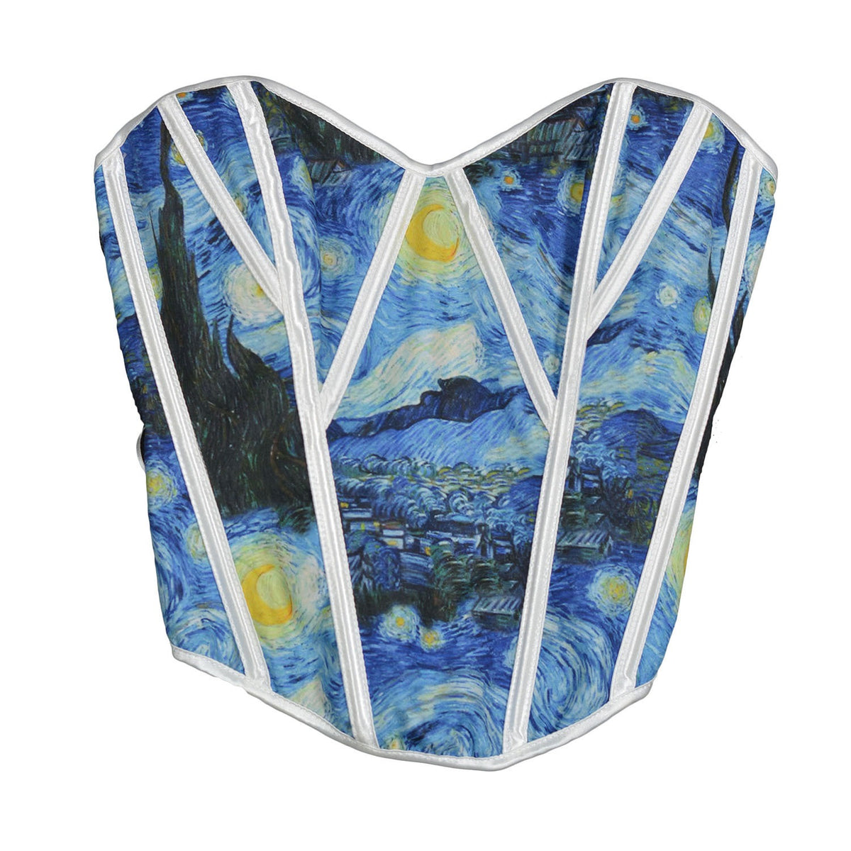 Sun and moon print European and American women fishbone corset women corset court French style