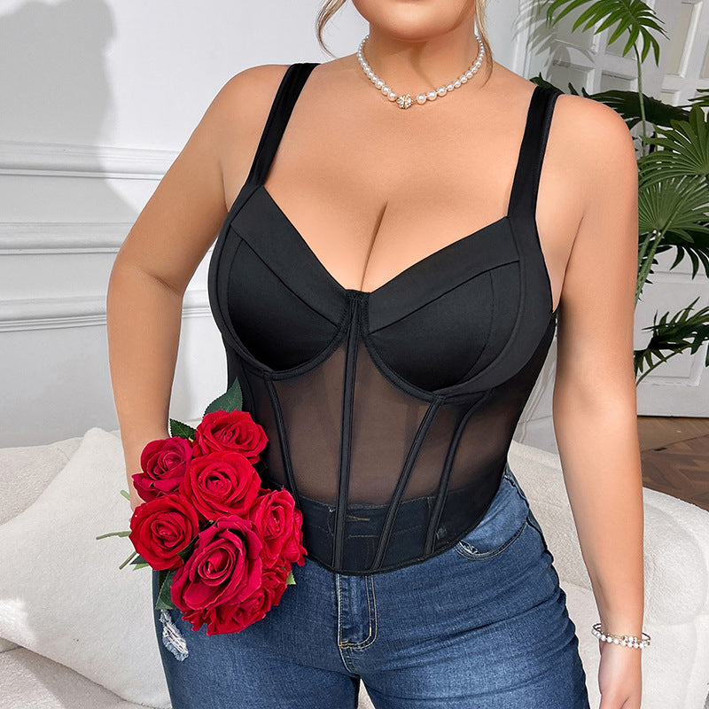 Sexy fishbone corset camisole vest
