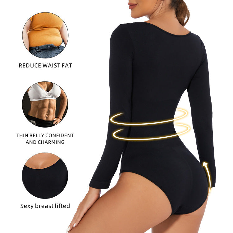 Control Hip Lift Body Shaper Women's Fitted Long Sleeve Corset Beauty Body Shaping Suit