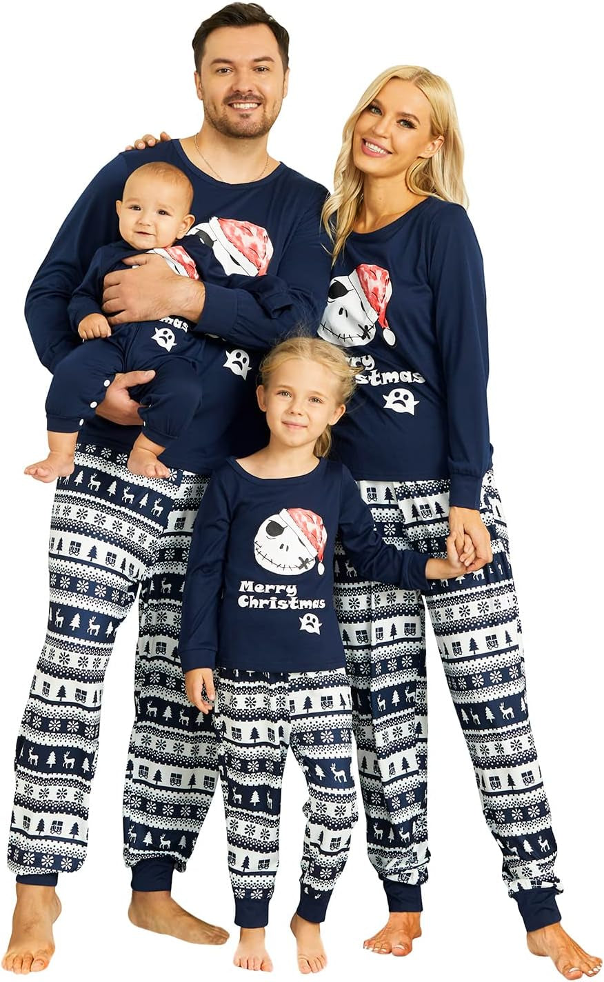 Christmas Pajamas for Family, Matching Family Christmas Pjs Sets Red Elk Tree Printed Top Sleepwear