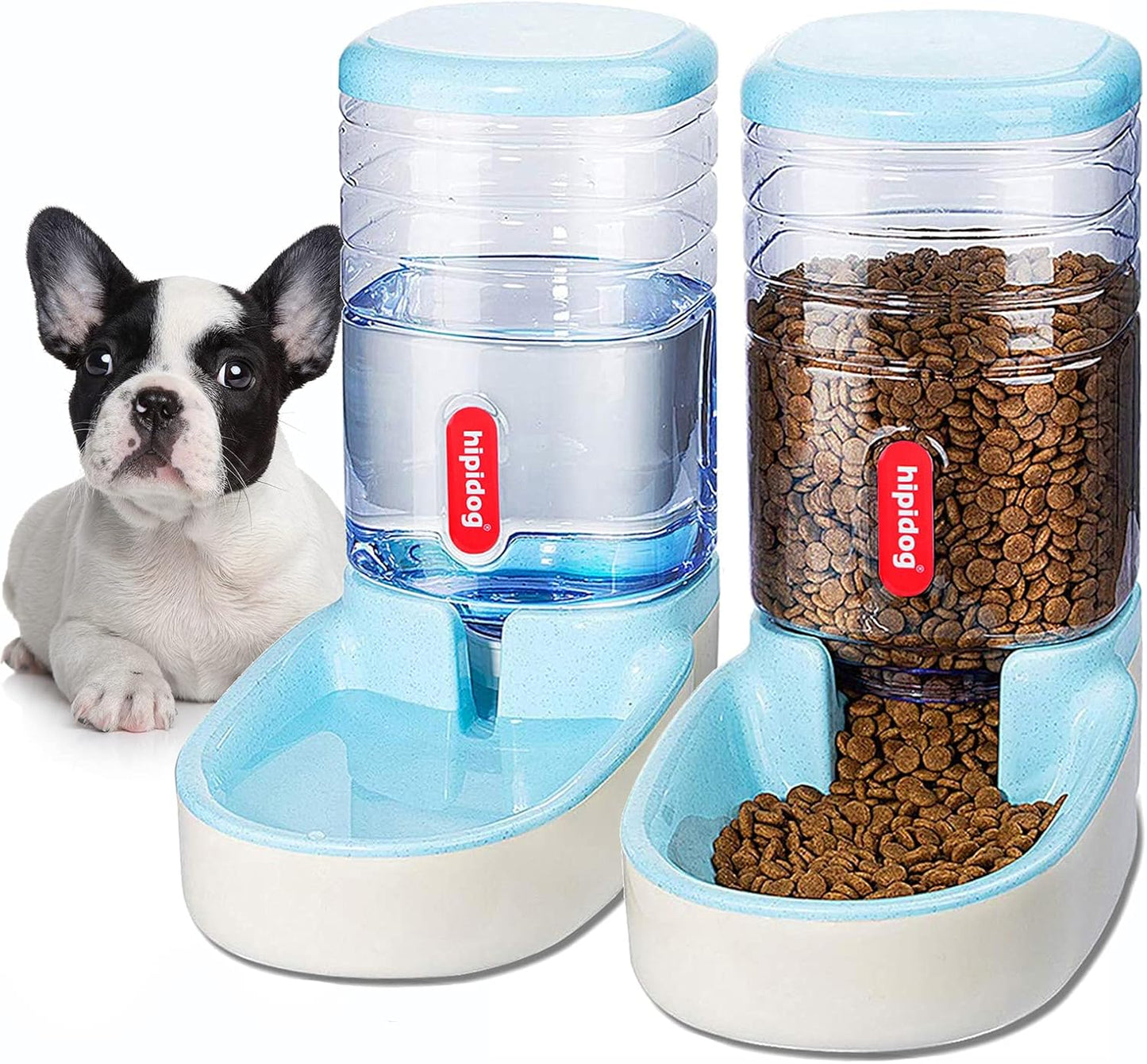 Automatic Pet Feeder Small&Medium Pets Automatic Food Feeder and Waterer Set 3.8L, Travel Supply Feeder and Water Dispenser for Dogs Cats Pets Animals (Blue)