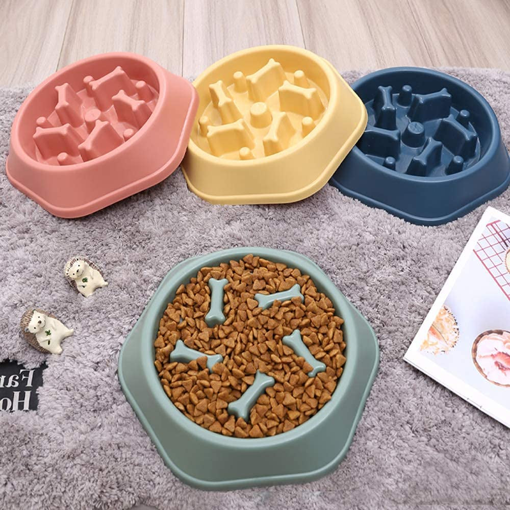 Slow Feeder Dog Bowl anti Gulping Healthy Eating Interactive Bloat Stop Fun Alternative Non Slip Dog Slow Food Feeding Pet Bowl Slow Eating Healthy Design for Small Medium Size Dogs Pet's Supplies |