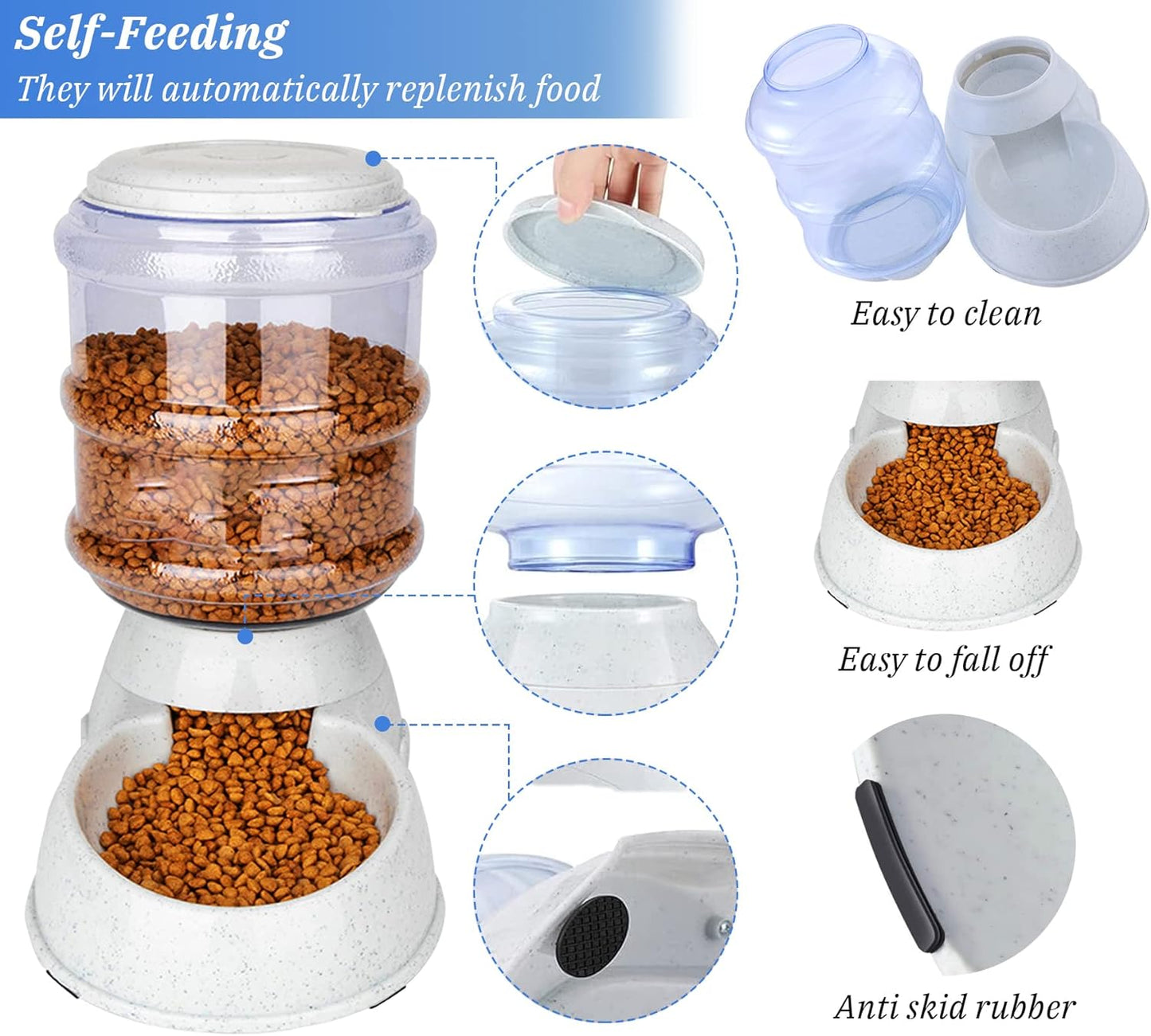 Automatic Dog Feeders for Large Dogs, Large Dog Food Dispenser 3 Gallon, Automatic Dog Feeder Food Dispenser for Large Dogs and Pets That Are Left Unfed for Long Periods of Time Away from Home